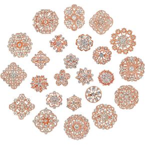 Crystal Rhinestone Flower Brooch Pin Set for Women DIY Bridal Wedding Bouquet Kit