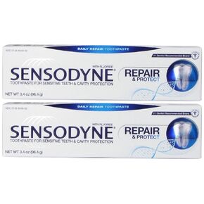 Sensodyne Toothpaste - Repair & Protect - Daily Repair W/Fluoride, 3.4 Oz, Pack of 2