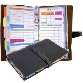 مخطط جلدي، تقويم أسبوعي وشهري، مخطط ميزانية للرجال والنساء، منظم شخصي غير مؤرخ، A6 in Kuwait