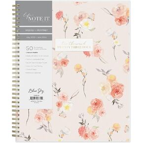 Blue Sky Life Note It 2023-2024 ملاحظات مخطط أسبوعية وشهرية للعام الدراسي، 8.5 بوصة × 11 بوصة، غطاء بلوري، سلكي، Hannah Frosted (142588-A24) in Saudi Arabia