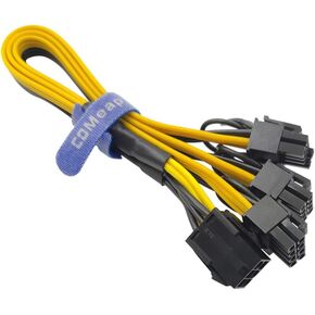 COMeap (6-Pack) 6 Pin to 8 Pin GPU Adapter, PCIe 6 Pin Female to Dual 8 Pin (6+2) PCI Express Splitter Extension Cable for Bitcoin Ethereum Mining 9-inch(23cm)
