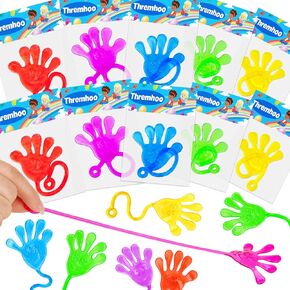 24 pcs Sticky Hands for Kids Party Favors Easter Treat Gift Egg Filler Goodie Bag Stuffer Treasure Box Toy Classroom Carnival Prizes Student Mini Toy Bulk Pinata Slap Hand Sensory Fidget Stretchy Toy