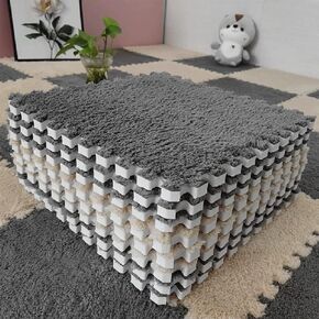 12 Pcs Kids Carpet Squares, 12"x 12", EVA Foam Interlocking Carpet Tiles, Soft and Flexible, Kids Floor Mat Rug Tiles - Coverage 12 Sq Ft