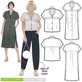 Style Arc Sewing Pattern - Monty Shirt and Dress (Sizes 04-16)