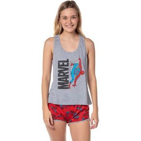 Marvel Womens' Spider-Man Comic Superhero Character Sleep Pajama Set Shorts
