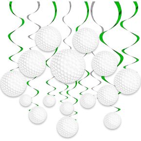 48Pcs Golf Party Decorations Hanging Swirls, Golf Theme Party Supplies Birthday Golf Sports Cutouts Foil Streamers Wall Ceiling Hanging Spirals Decor for Boys Kids Men