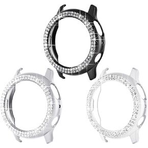 Surace متوافق مع حافظة Galaxy Watch Active 2 مقاس 40 مم، غطاء حماية من الألماس الكريستالي اللامع متوافق مع Samsung Galaxy Watch Active 2، 3 عبوات، أسود/ذهبي وردي، وردي/ذهبي وردي، أبيض/فضي