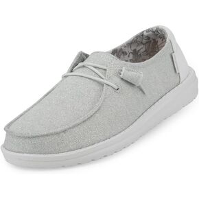 Hey Dude Women's Wendy Canvas | Women’s Shoes | Women’s Lace Up Loafers | Comfortable & Light-Weight
