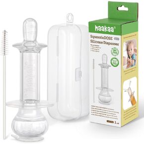 Haakaa SqueezieDOSE Silicone Liquid Dispenser (8ml) – Multi-Purpose Baby Feeding Syringe / Liquid Medicine Dispenser – Accurate Dosing for Kids’ Medication 0 month +