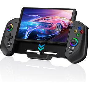 Switch Controllers with Hall Joystick for Nitendo Switch/OLED, Switch Pro Remote Controller with RGB Light/Turbo/Dual Motor/4 Game Slot, Wired Joypad Replacement for Nintendo Switch Controller