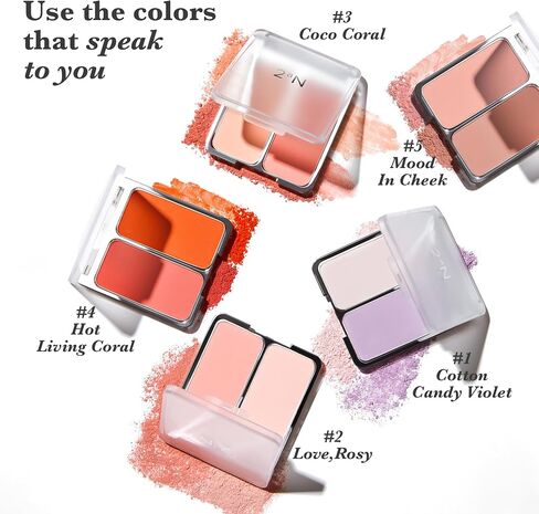 2-in-1 Cheek Tint Blush Contour Palette Hot Living Coral Blush High Pigment Blush Cheek Tint Compact Powder Makeup Blush Cheek Stain Face Makeup Powder Blush Face Korean Beauty Blush (0.30 fl oz) in Saudi Arabia