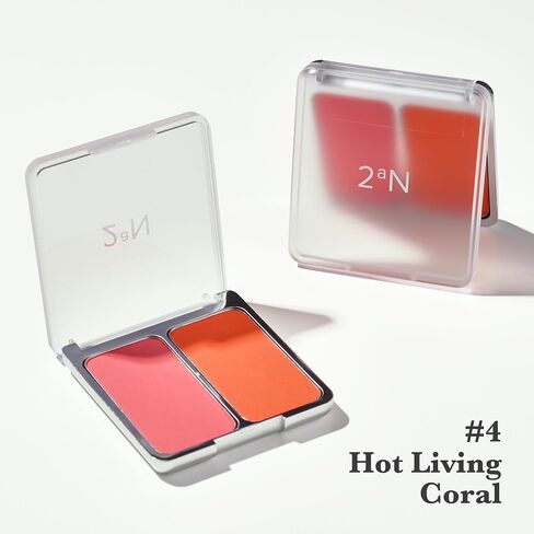 2-in-1 Cheek Tint Blush Contour Palette Hot Living Coral Blush High Pigment Blush Cheek Tint Compact Powder Makeup Blush Cheek Stain Face Makeup Powder Blush Face Korean Beauty Blush (0.30 fl oz) in Saudi Arabia