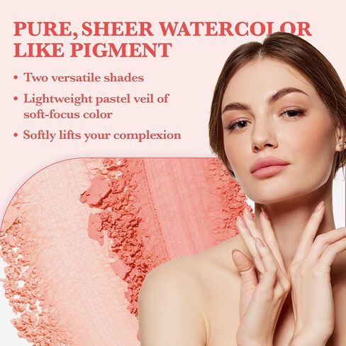 2-in-1 Cheek Tint Blush Contour Palette Hot Living Coral Blush High Pigment Blush Cheek Tint Compact Powder Makeup Blush Cheek Stain Face Makeup Powder Blush Face Korean Beauty Blush (0.30 fl oz) in Saudi Arabia