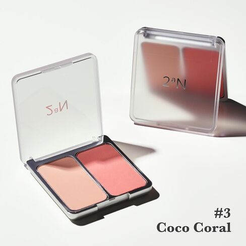 2-in-1 Cheek Tint Blush Contour Palette Hot Living Coral Blush High Pigment Blush Cheek Tint Compact Powder Makeup Blush Cheek Stain Face Makeup Powder Blush Face Korean Beauty Blush (0.30 fl oz) in Saudi Arabia