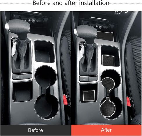 auovo Anti-dust Mats for kia Optima k5 Accessories 2016-2020 Car Cup Holder Inserts,Center Console Liner,Door Pocket Liner Mat Pad Rubber Premium Custom(16pcs/Set) (Red) in Kuwait