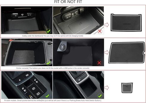 auovo Anti-dust Mats for kia Optima k5 Accessories 2016-2020 Car Cup Holder Inserts,Center Console Liner,Door Pocket Liner Mat Pad Rubber Premium Custom(16pcs/Set) (Red) in Kuwait