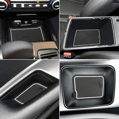 auovo Anti-dust Mats for kia Optima k5 Accessories 2016-2020 Car Cup Holder Inserts,Center Console Liner,Door Pocket Liner Mat Pad Rubber Premium Custom(16pcs/Set) (Red) in Kuwait