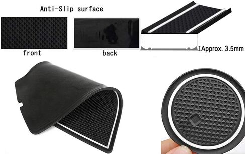 auovo Anti-dust Mats for kia Optima k5 Accessories 2016-2020 Car Cup Holder Inserts,Center Console Liner,Door Pocket Liner Mat Pad Rubber Premium Custom(16pcs/Set) (Red) in Kuwait