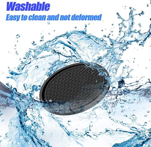 Car Cup Coaster, 4 Pack Universal Non-Slip Cup Holders Embedded in Ornaments Coaster, 2.75 Inch Durable PVC Car Coaster, Suitable for Most Car Interior Accessories (Black) in Saudi Arabia