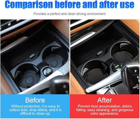 Car Cup Coaster, 4 Pack Universal Non-Slip Cup Holders Embedded in Ornaments Coaster, 2.75 Inch Durable PVC Car Coaster, Suitable for Most Car Interior Accessories (Black) in Saudi Arabia