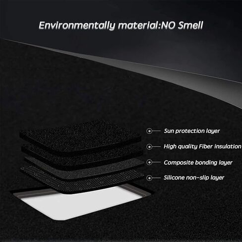Dash Mat Cover Custom for GMC Sierra 1500 Fit for 2019 2020 2021 Chevrolet Silverado 1500 2500 3500 Dashboard mat Covers Accessories (GMC Sierra Embroidery Black Rim) in Saudi Arabia
