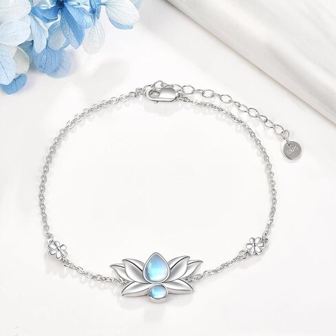 Evil Eye/Lotus Bracelet 925 Sterling Silver Evil Eye Bracelet Celtic Jewelry Lotus Flower Gifts for Women Girls in Saudi Arabia