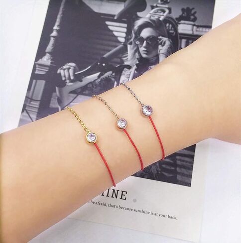 Elegent Red String Bracelet With Rhinestone Lucky Bracelets Half Rope Crystal Chain Lucky Gifts for Women in Saudi Arabia