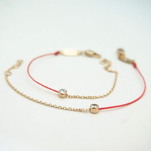 Elegent Red String Bracelet With Rhinestone Lucky Bracelets Half Rope Crystal Chain Lucky Gifts for Women in Saudi Arabia