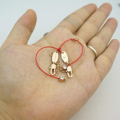 Elegent Red String Bracelet With Rhinestone Lucky Bracelets Half Rope Crystal Chain Lucky Gifts for Women in Saudi Arabia