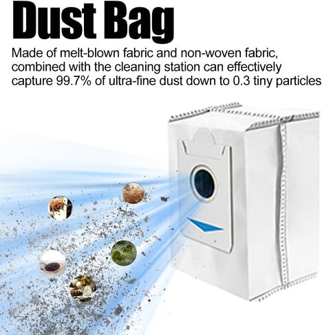 16 قطعة استبدال كيس الغبار فلتر HEPA لـ Ecovacs Deebot X2/ X2 Omni / X2pro / DEX86 قطع غيار المكنسة الكهربائية، 4 فرشاة جانبية، 4 مرشحات هيبا، 4 وسادات ممسحة، 4 أكياس غبار in Kuwait