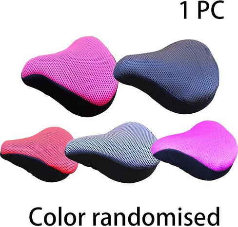 Bike Seat Cushion Cover - Extra Soft Exercise Bike Seat Cover - Bicycle Seat Covers Cushion for Bicycle Saddles - 3D Mesh Bicycle Saddle Cover for Men and Women(Random Color) in Saudi Arabia