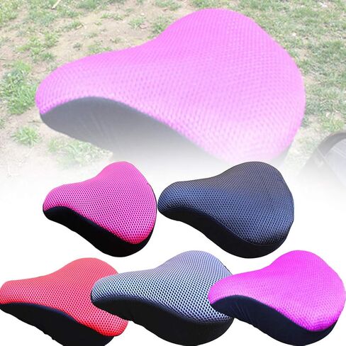 Bike Seat Cushion Cover - Extra Soft Exercise Bike Seat Cover - Bicycle Seat Covers Cushion for Bicycle Saddles - 3D Mesh Bicycle Saddle Cover for Men and Women(Random Color) in Saudi Arabia