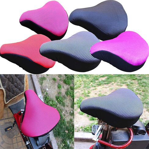 Bike Seat Cushion Cover - Extra Soft Exercise Bike Seat Cover - Bicycle Seat Covers Cushion for Bicycle Saddles - 3D Mesh Bicycle Saddle Cover for Men and Women(Random Color) in Saudi Arabia