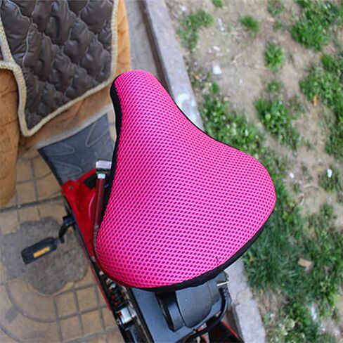 Bike Seat Cushion Cover - Extra Soft Exercise Bike Seat Cover - Bicycle Seat Covers Cushion for Bicycle Saddles - 3D Mesh Bicycle Saddle Cover for Men and Women(Random Color) in Saudi Arabia