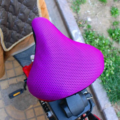 Bike Seat Cushion Cover - Extra Soft Exercise Bike Seat Cover - Bicycle Seat Covers Cushion for Bicycle Saddles - 3D Mesh Bicycle Saddle Cover for Men and Women(Random Color) in Saudi Arabia