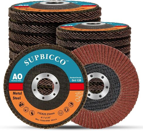 60 Grit Flap Discs, 4 1/2 x 7/8 Inch Grinding Sanding Wheel for Angle Grinder, 4.5" Type 29 Premium and Industrial Grade Aluminum Oxide Abrasives Flap Disk (10 Pack) in Saudi Arabia