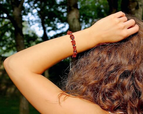 Baltic Amber Stones Bracelet for Women Easily Adjustable Jewelry wrist size from 5.9inch to 9.1 Dark Cognac in Saudi Arabia