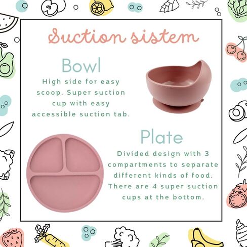 Baby Feeding Set 10 Piece | Baby Led Weaning Utensils Set Includes Suction Bowl and Plate, Baby Spoon and Fork, Sippy Cup with Straw and Lid | Baby Feeding Supplies Set in Saudi Arabia