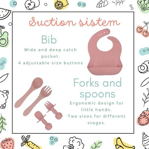 Baby Feeding Set 10 Piece | Baby Led Weaning Utensils Set Includes Suction Bowl and Plate, Baby Spoon and Fork, Sippy Cup with Straw and Lid | Baby Feeding Supplies Set in Saudi Arabia