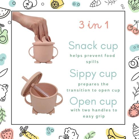 Baby Feeding Set 10 Piece | Baby Led Weaning Utensils Set Includes Suction Bowl and Plate, Baby Spoon and Fork, Sippy Cup with Straw and Lid | Baby Feeding Supplies Set in Saudi Arabia