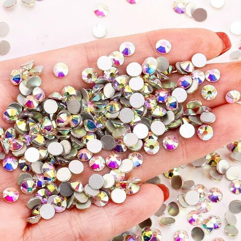 1440 Pcs Flat Back Rhinestones, Bling Rhinestones for Nail Decoration, Large Rhinestones for Crafting, Bulk Rhinestones(Black, 4.6-4.8mm) in Saudi Arabia