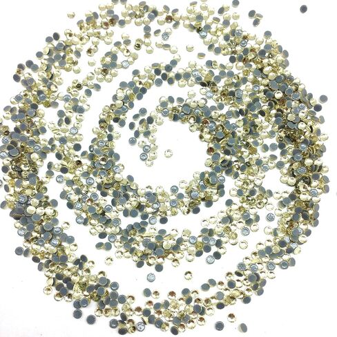 PEPPERLONELY Flat Back & Faceted Glass Hot Fix Rhinestones (SS10 (2.7mm) 1440 pcs, Jonquil) in Saudi Arabia