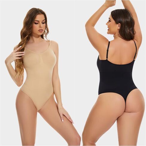 Tummy Control Shapewear Thong Slimming Bodysuit for Women Seamless Sleeveless Butt Lifting Tank Tops in Saudi Arabia