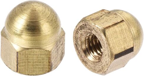 uxcell Hex Cap Nuts - 20Pcs M3 Dome Nuts Brass Hexagon Decorative Cap Nut for Screws Bolts Brass Tone in Kuwait