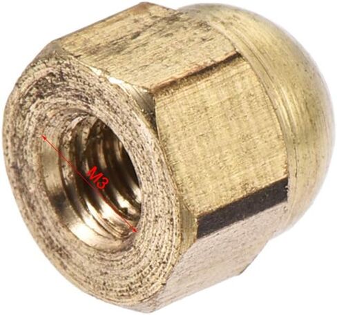 uxcell Hex Cap Nuts - 20Pcs M3 Dome Nuts Brass Hexagon Decorative Cap Nut for Screws Bolts Brass Tone in Kuwait