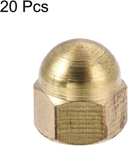 uxcell Hex Cap Nuts - 20Pcs M3 Dome Nuts Brass Hexagon Decorative Cap Nut for Screws Bolts Brass Tone in Kuwait