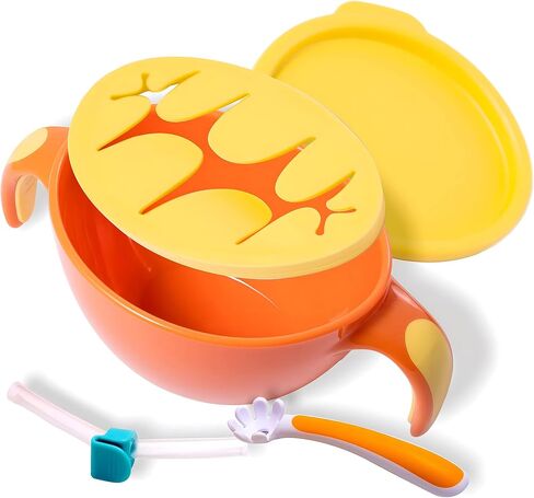 3-1 Snack Bowl Spill Proof, Toddler and Snack Container with Straw in Saudi Arabia