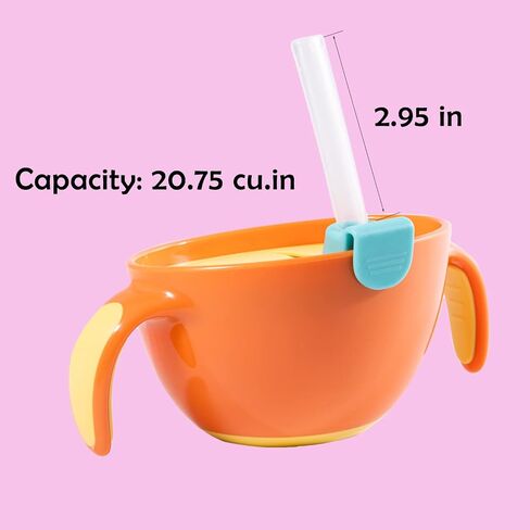 3-1 Snack Bowl Spill Proof, Toddler and Snack Container with Straw in Saudi Arabia