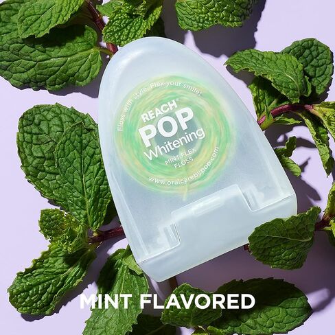 REACH® POP Whitening Dental Floss | Baking-Soda Infused | Vegan Wax & PFAS-Free | Durable & Shred Resistant | Slides Smoothly & Easily | Effective Plaque Removal | 54.6 YD in Saudi Arabia