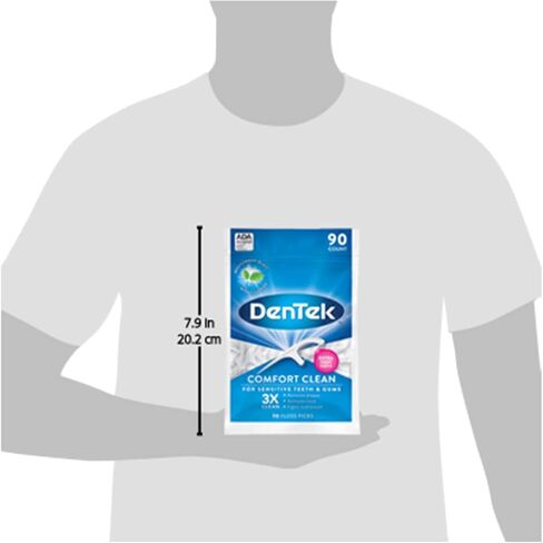 خيط تنظيف مريح من دينتيك للأسنان الحساسة، شريط ناعم وحريري، 90 قطعة لكل منها (عبوة من قطعتين) in Kuwait